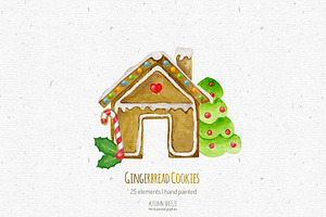 Watercolor Christmas Cookies Clipart