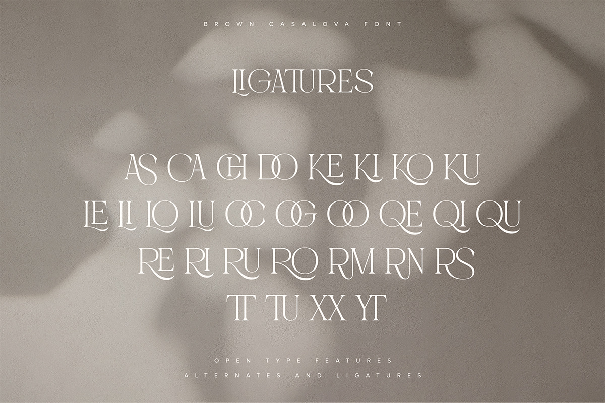 Brown Casalova | Stylish Typeface, a Serif Font by Pentagonistudio (Photo 9 of 10)