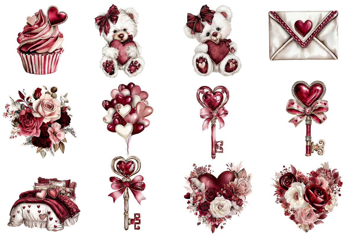Romantic Valentine clipart, an Illustration by Designworld (Photo 2 of 4)