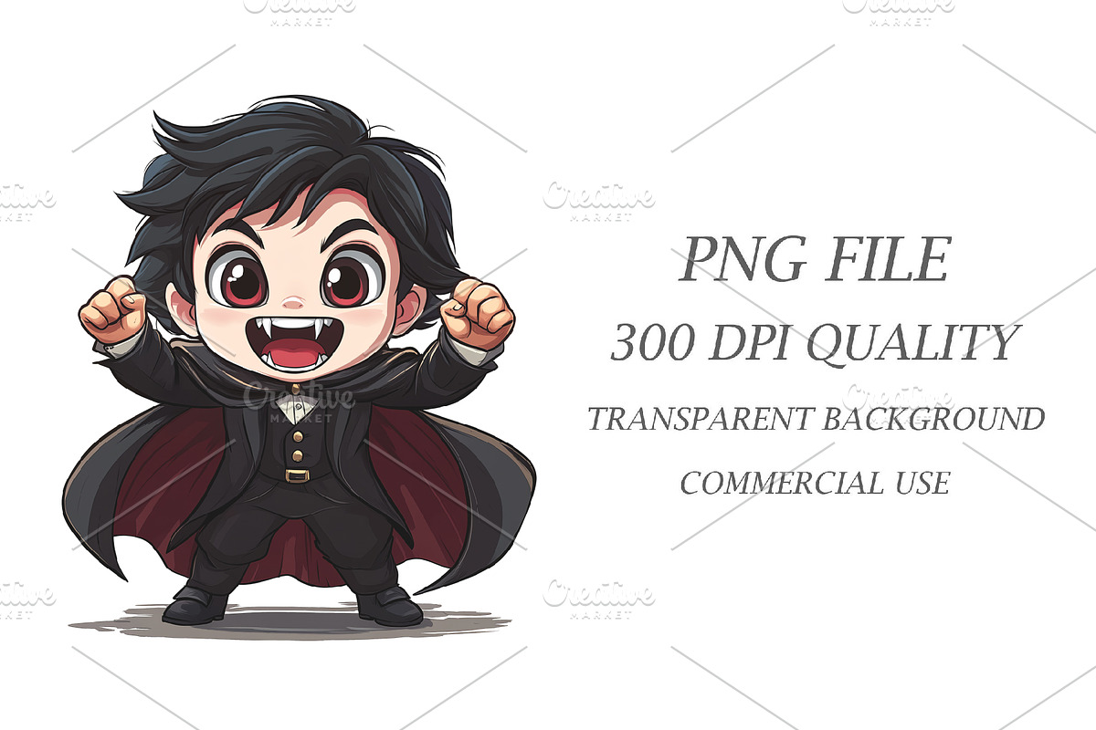 Cute cartoon Dracula. TShirt Sticker, an Animal Illustration by KENO Mascots (Photo 10 of 10)