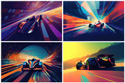 20 Colorful Race Car Illustrations, an Illustration by HipFonts (Thumbnail 4 of 6)