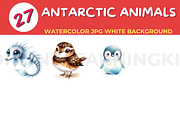 ANTARCTIC ANIMALS watercolor JPG whi, an Animal Illustration by John_Walker (Thumbnail 3 of 3)