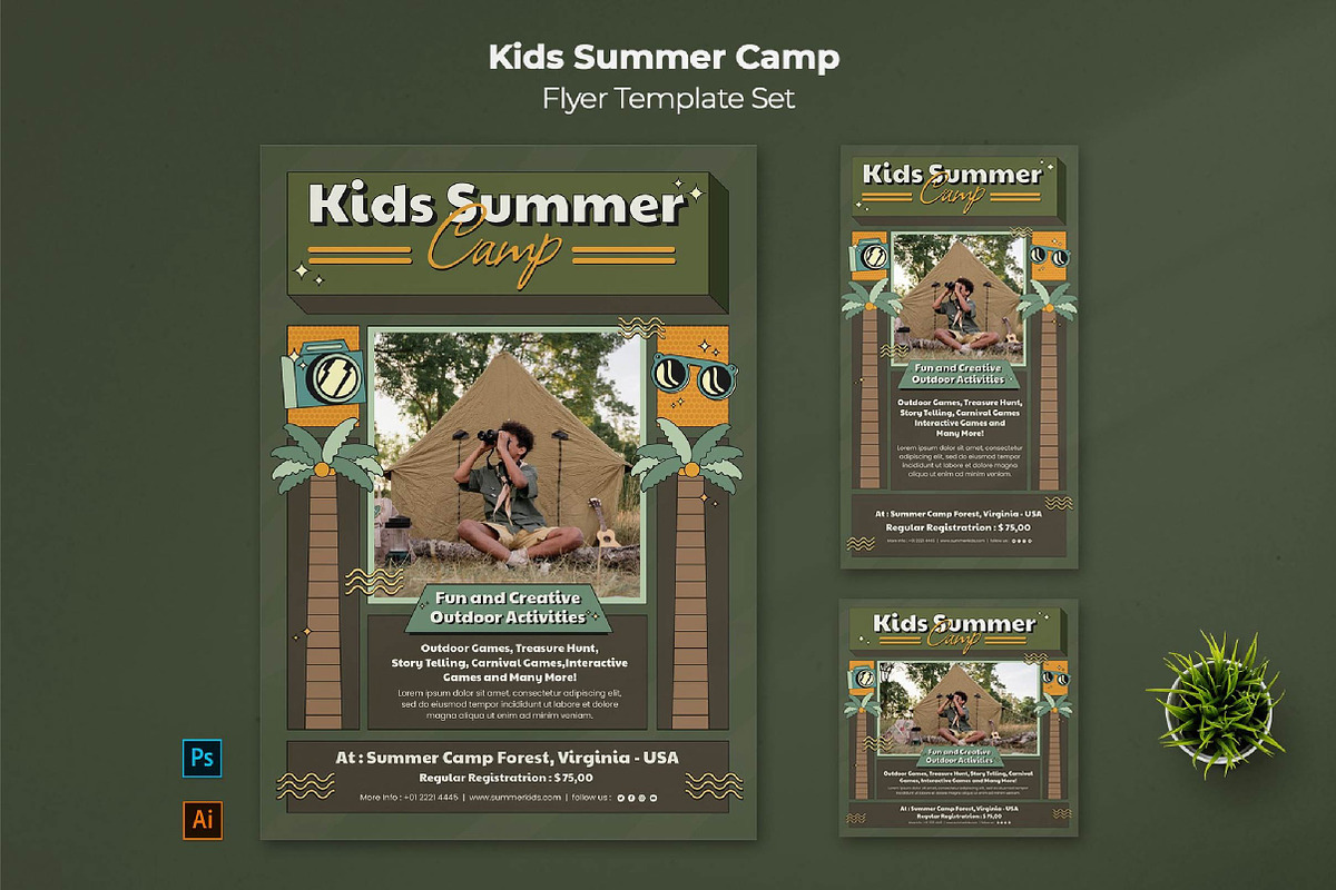 Summer Camp for Kids Flyer Template, a Social Media Template by fashionaddict (Photo 1 of 4)