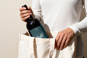 Red Wine Bottle Mockup, a Product Mockup by Design Squad