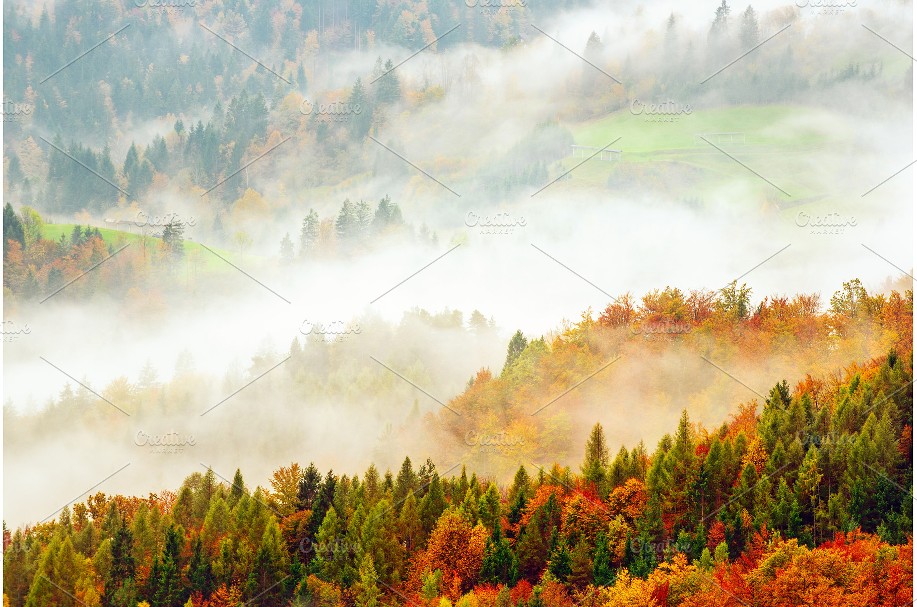 Misty autumn mountain landscape at, a Nature Photo by Nature and travel