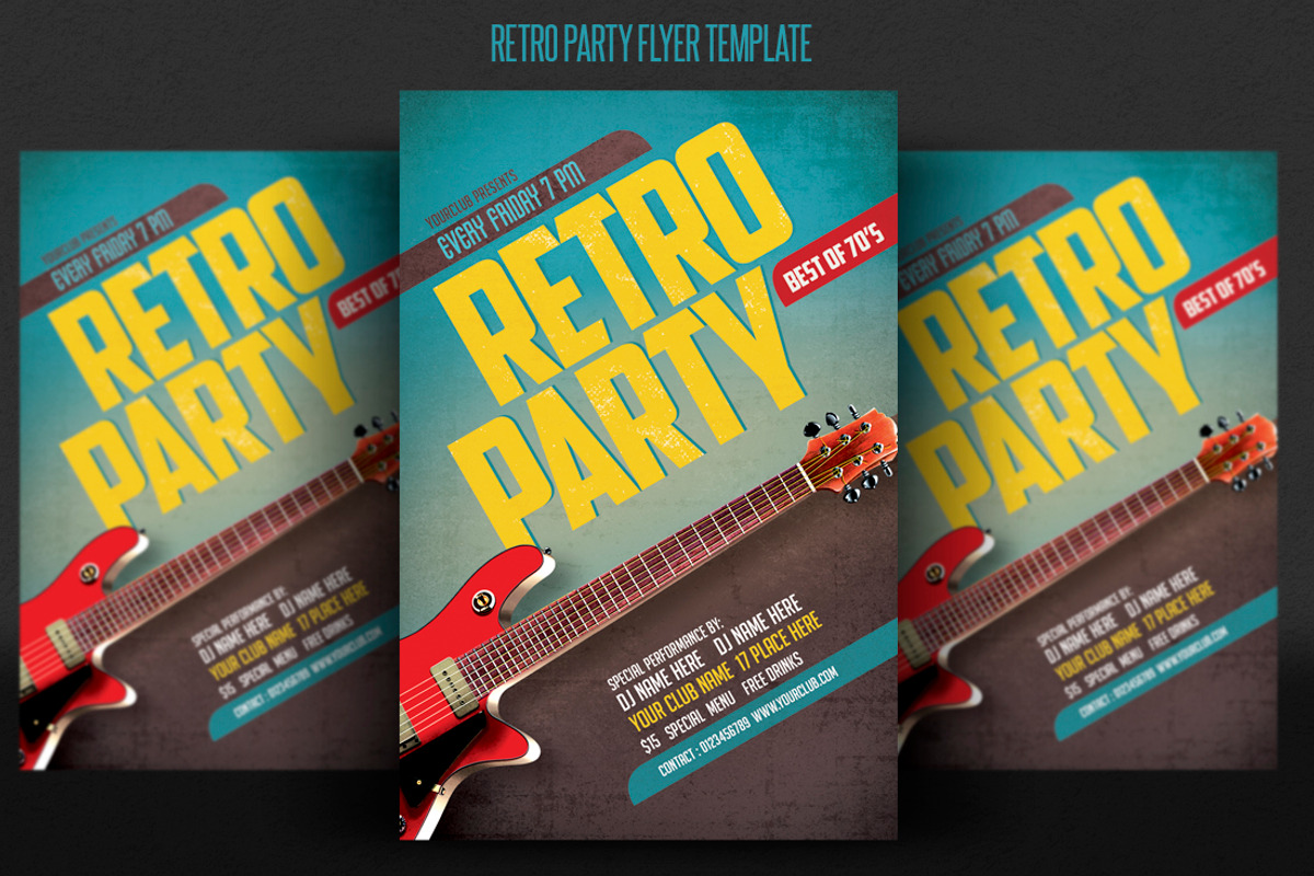Retro Party, a Flyer Template by DesignWorkz