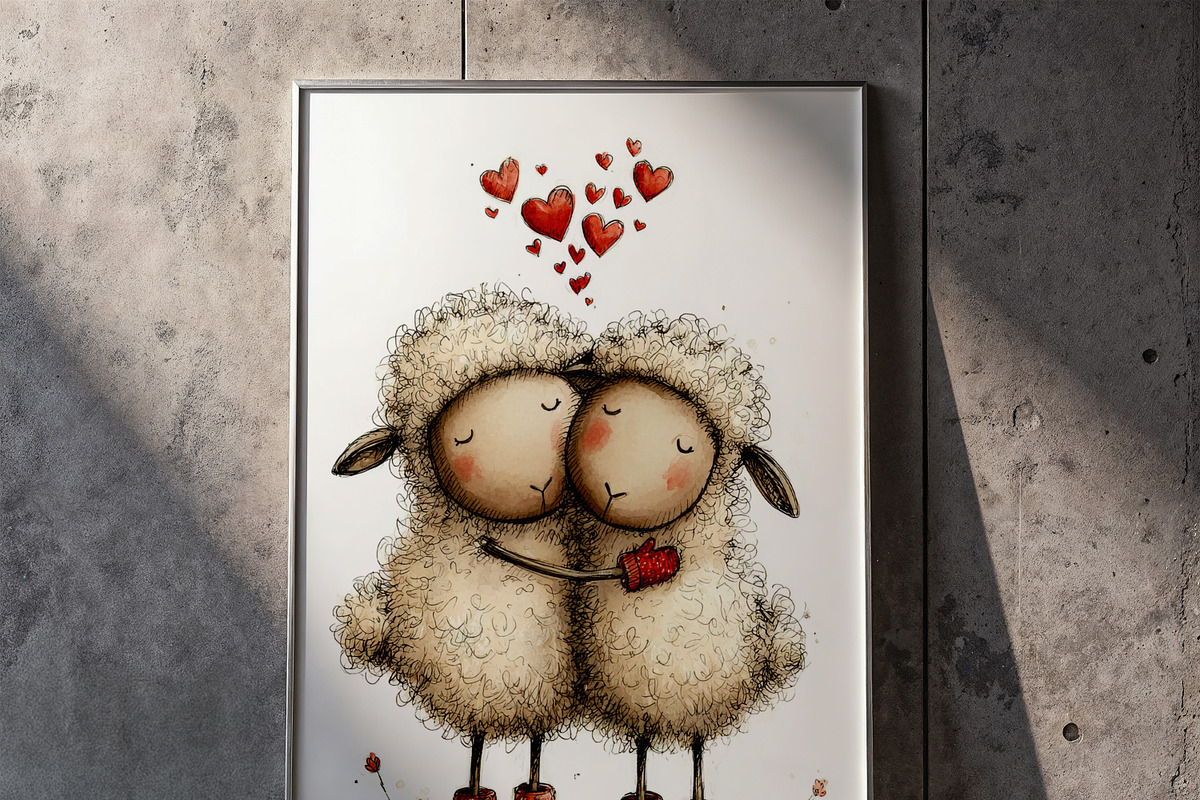 Whimsical Valentine Sheep Clipart, a Graphic by one-touch (Photo 6 of 16)