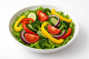 Fresh Colorful Vegetable Salad in, a Food Illustration by AlexArt