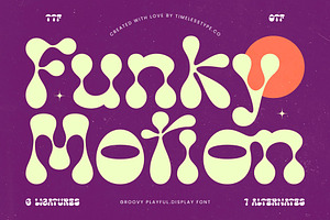 Funky Motion - Groovy Display Font, a Serif Font by timelesstype.co