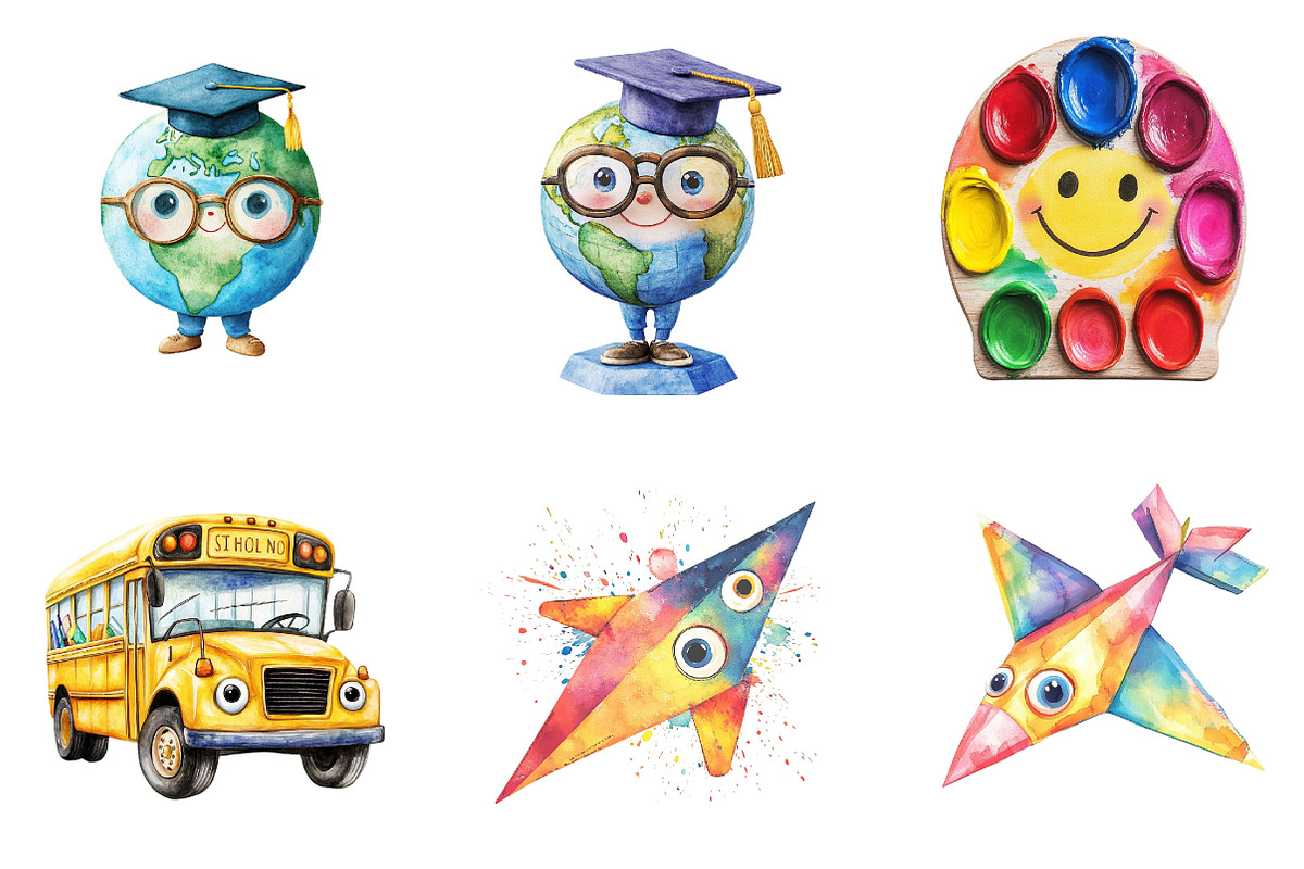 Whimsical Back To School PNG, a Transportation Illustration by SinaCreation (Photo 2 of 9)