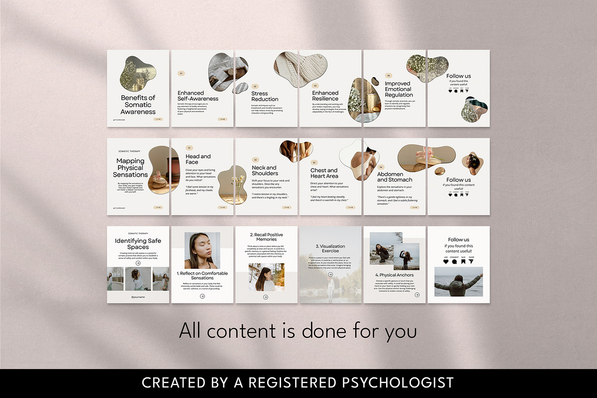 Somatic Therapy Instagram Canva, a Templates & Theme by Miri Campbell (Photo 3 of 9)