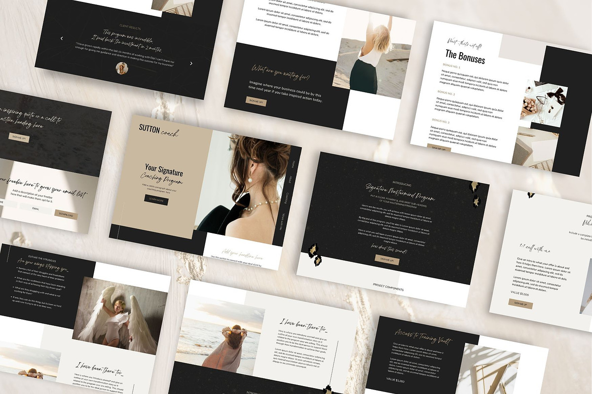 Luxe Sales Page Template for Coaches, a Landing Page Template by Styled Web Shop (Photo 2 of 3)