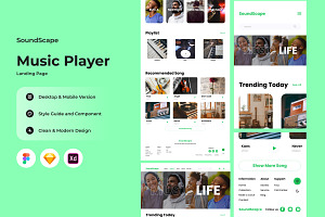 SoundScape - Music Player Landing Pa