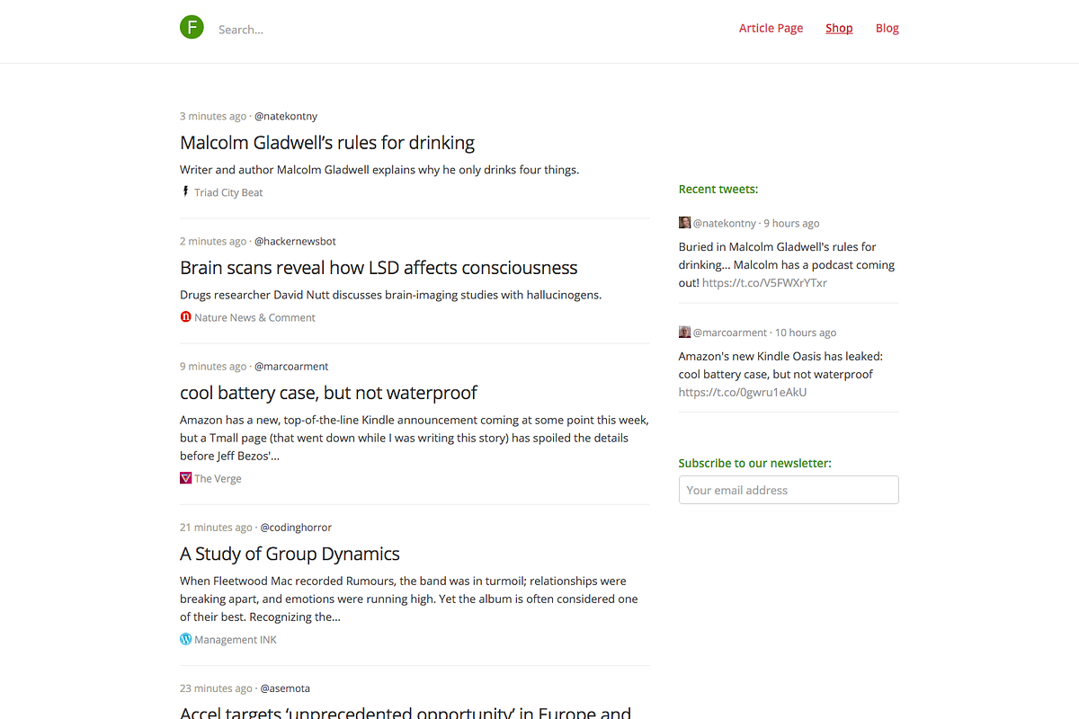 Feeed, a HTML Template by Opeyemi O. (Photo 1 of 2)