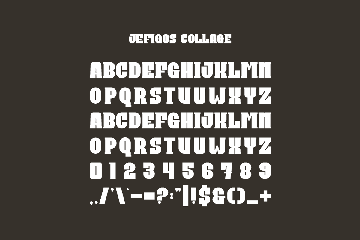 Jefigos Collage Font, a Serif Font by Iqsiart Studio (Photo 6 of 6)