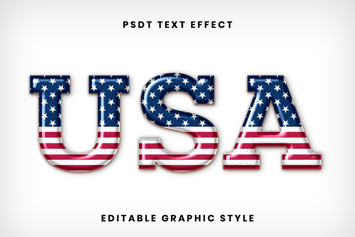 American Flag Embossed Text Effect