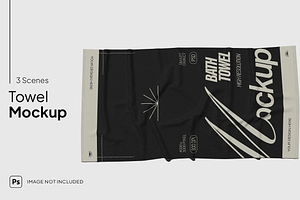 Towel Mockup - Multiple Views, a Household Mockup by graphicsauce