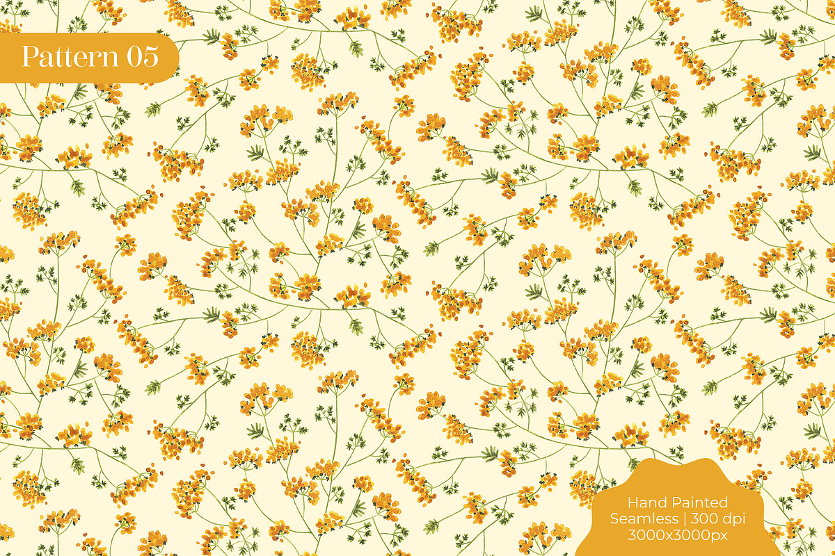 Dainty Yellow Floral Pattern, a Pattern Graphic by Tayla de Beer (Photo 8 of 9)