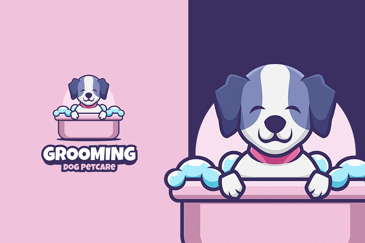 Dog Grooming Pet Care Logo, a Branding & Logo Template by Gumrega Studio