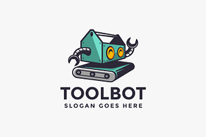 Toolbox robot cartoon mascot logo, a Branding & Logo Template by DOMHOUZE