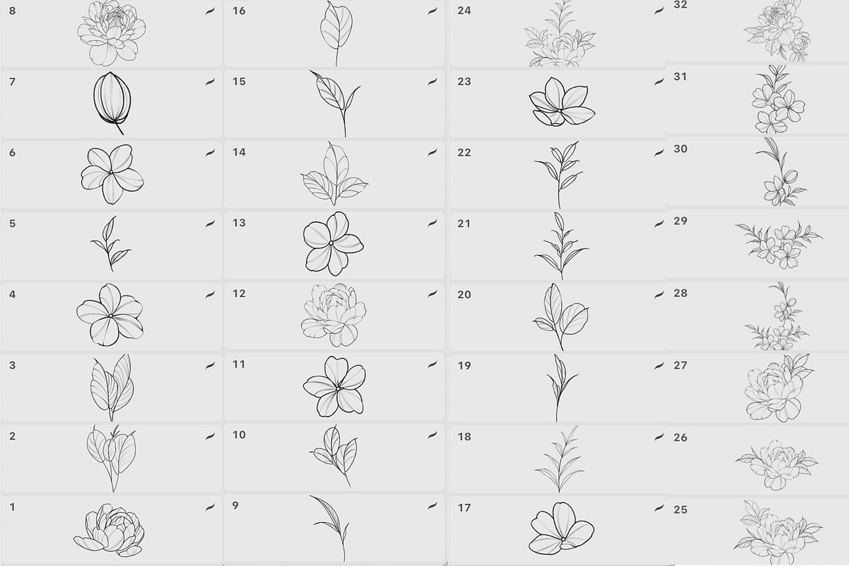Procreate flower stamp, garden, a Brush Add-On by AnnaPolitmerskaja (Photo 2 of 4)