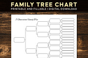Editable Family Tree Chart Template, a Templates & Theme by Graphicsnext (Thumbnail 1 of 3)
