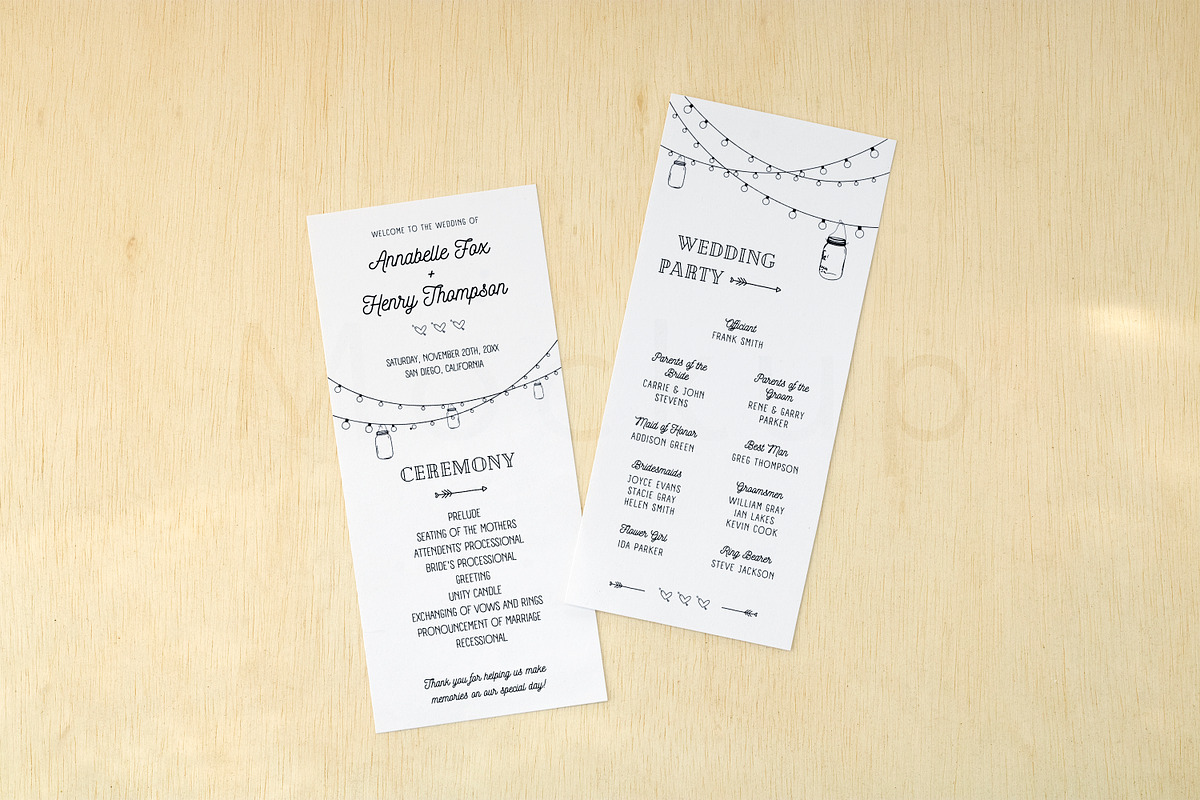 Neutral Front/Back 4x9 Program Card, a Print Template by ILLONA GRAPHICS (Photo 2 of 5)