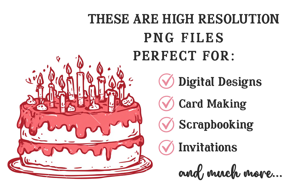 Hand Drawn Birthday Clipart, an Illustration by OK Design (Photo 5 of 6)