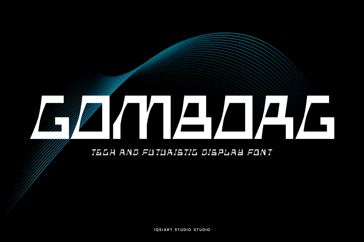 Gomborg - Techno Font, a Sans Serif Font by Iqsiart Studio (Photo 1 of 6)