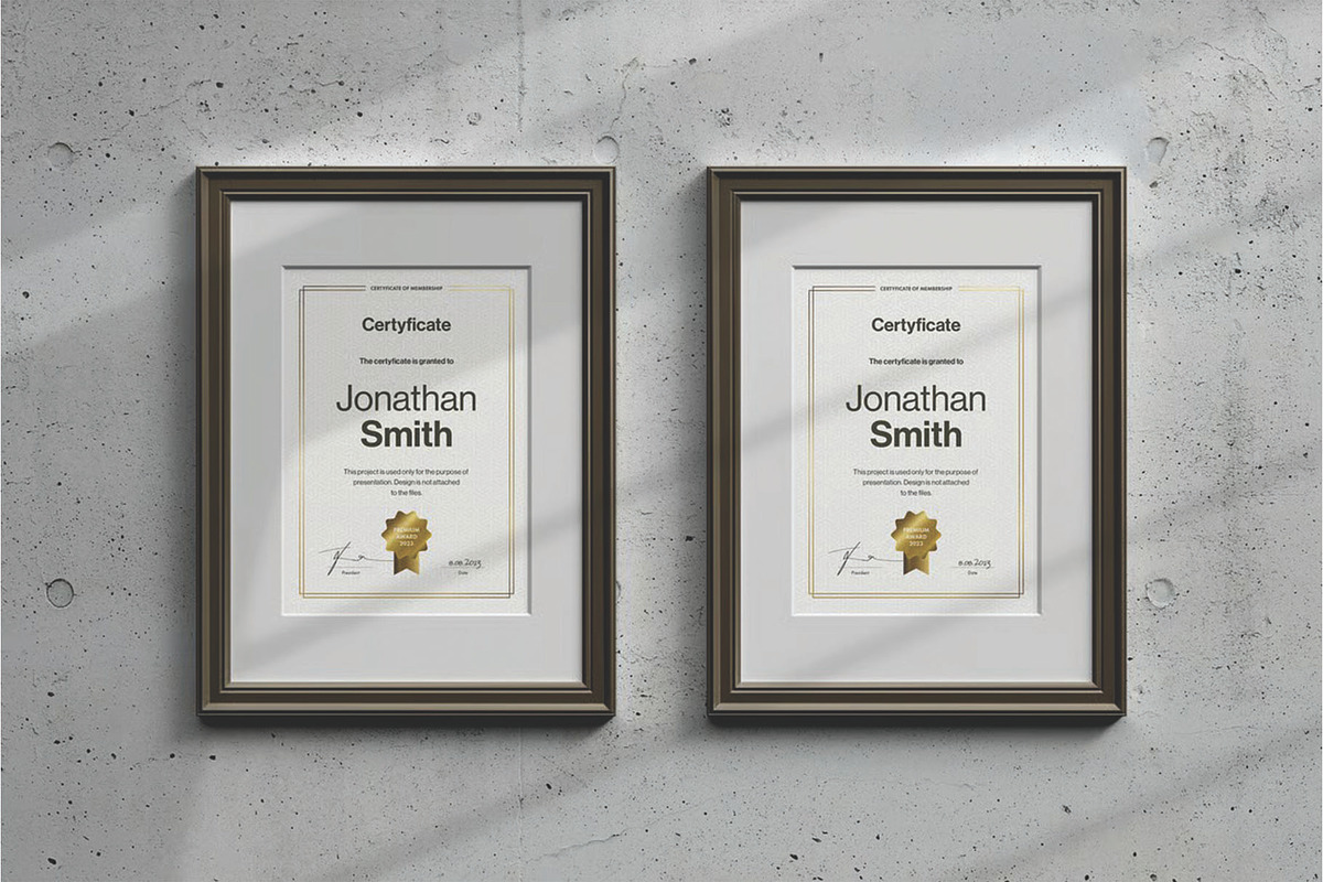 A4 Passe-partout Certificate Mockup, an Advertising Mockup by DesignRushMarket (Photo 4 of 13)