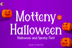 Motteny Halloween - Creepy Font, a Script Font by QR Design Studio