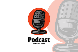 Podcast Mascot Logo Design., a Branding & Logo Template by VectorCraft