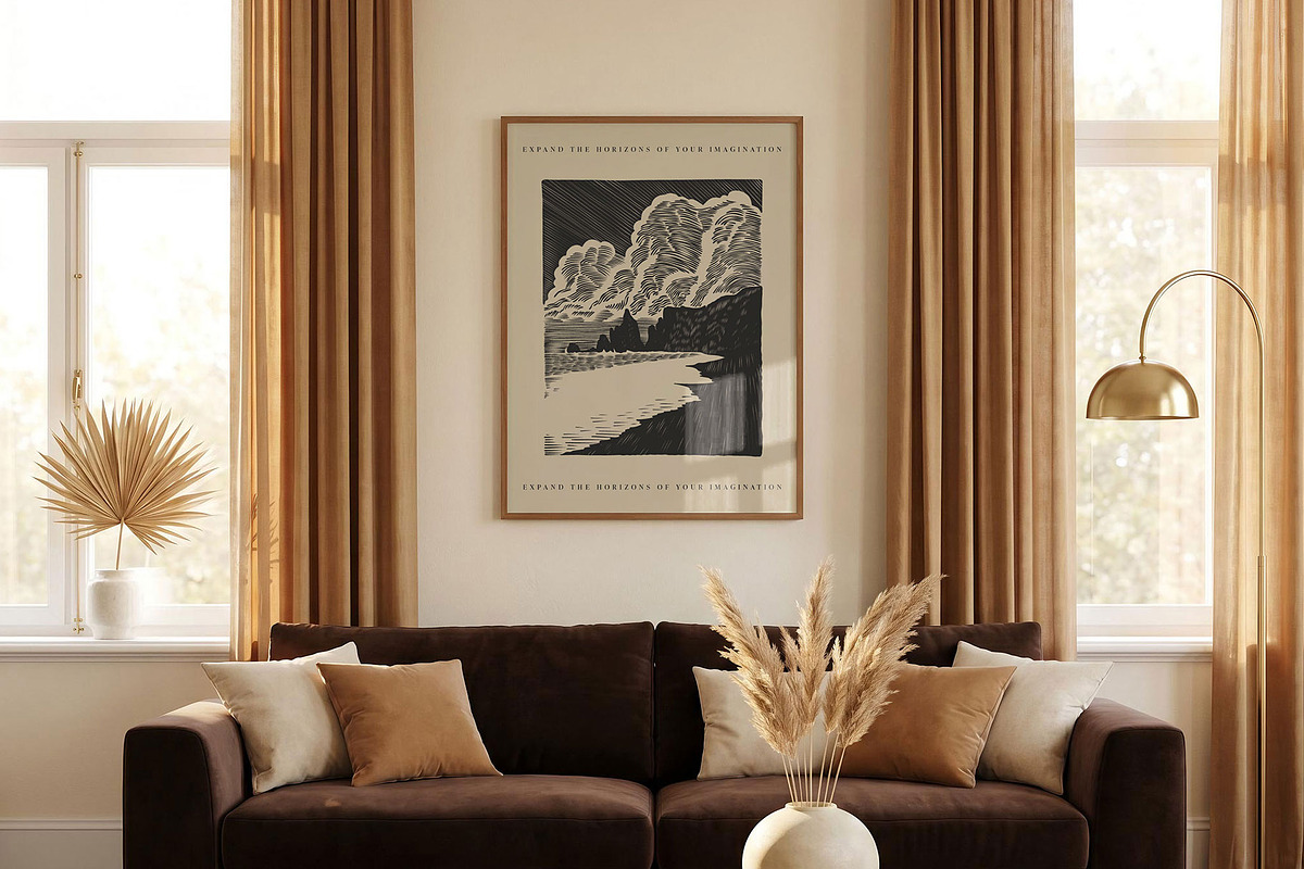 Linocut Gallery | Poster Builder, an Object Graphic by KetteCreate (Photo 10 of 13)