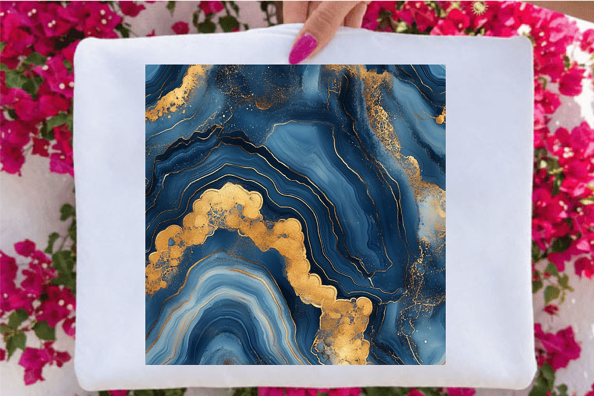 Navy Gold Agate Marble Digital Paper, a Pattern Graphic by SVGArt (Photo 4 of 5)