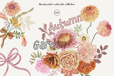 Autumn Garden floral watercolor fall