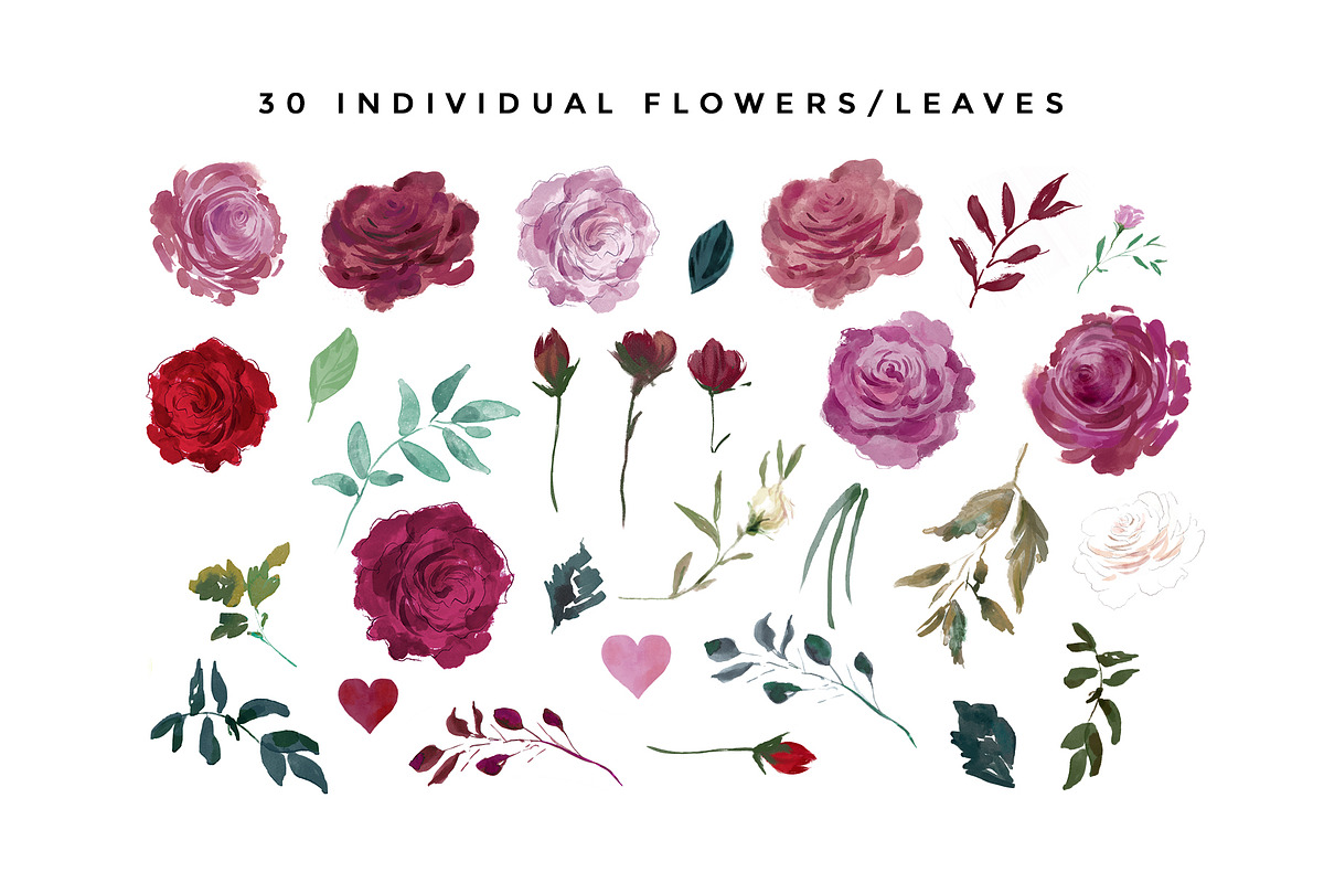 Romance Watercolor Clipart, an Illustration by Twigs and Twine (Photo 4 of 6)