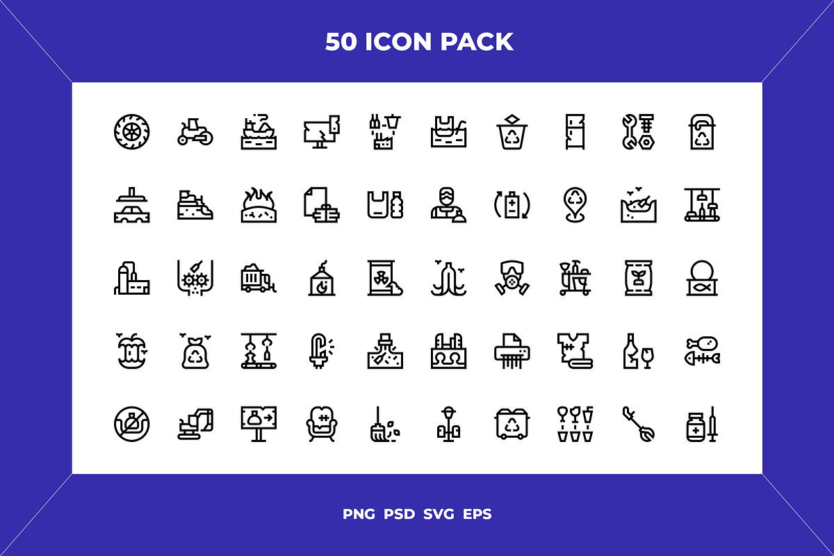 Waste management icons, an Outline Icon by Wencory (Photo 1 of 2)