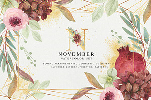 November - watercolor set