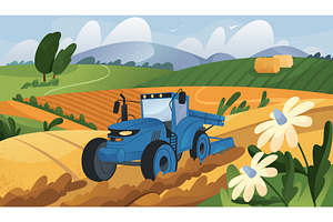 Vector scene of autumn harvesting, an Object Illustration by Elegant Solution