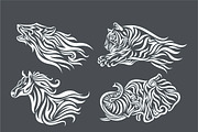 5 Wild Animal Tattoo, an Animal Illustration by weervector (Thumbnail 4 of 4)