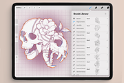 Floral Magical Skull Stamp Brushes, a Brush Add-On by TheDoodleSweets (Thumbnail 2 of 5)
