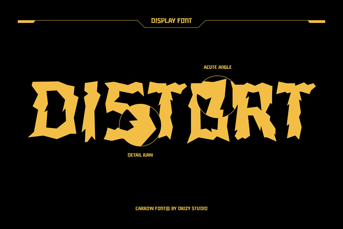 Carrow – Experimental Distrorted, a Sans Serif Font by Drizy (Photo 3 of 10)