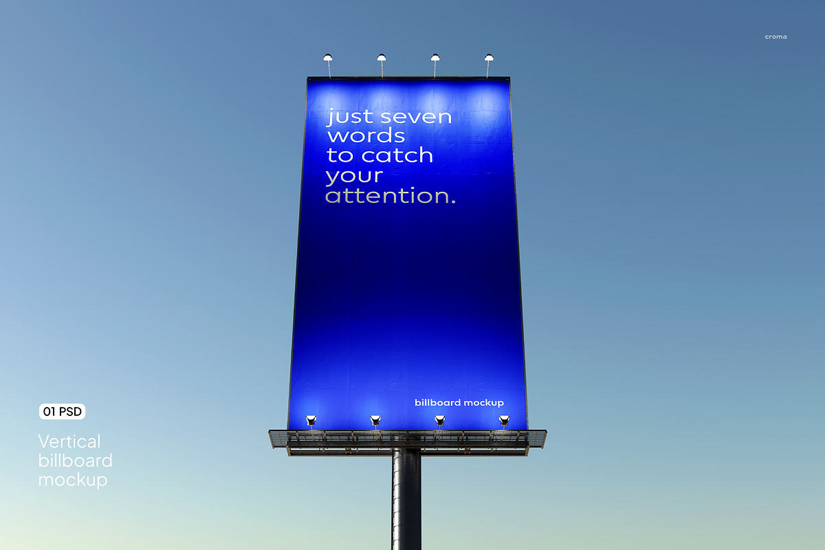 Vertical Billboard Mockup ST02, an Advertising Mockup by Croma Studio (Photo 1 of 4)