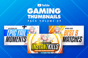 Gaming Youtube Thumbnails Pack 09, a Social Media Template by Odin_Design