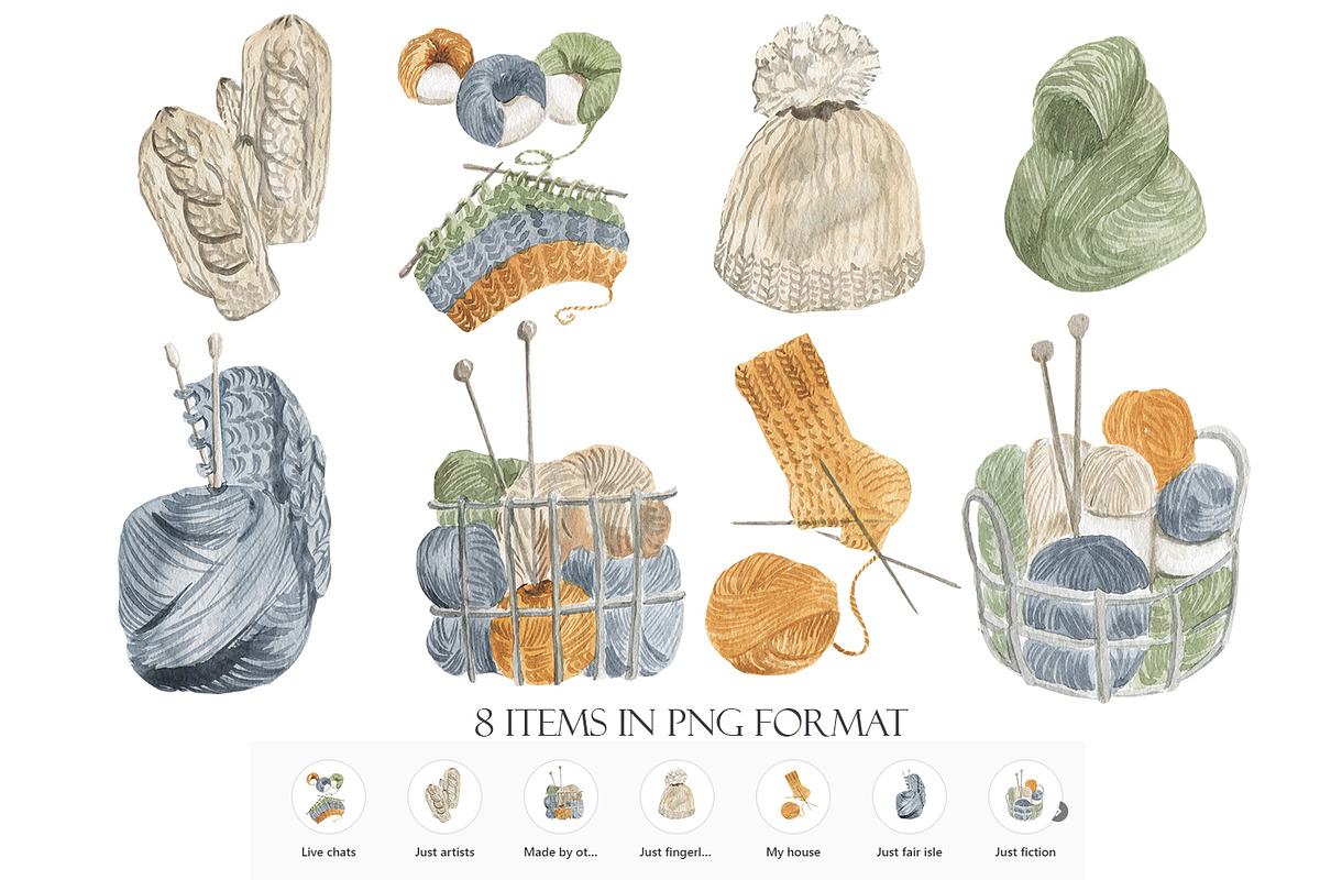 Lovely Knitting, an Illustration by Love Watercolor Store (Photo 3 of 12)
