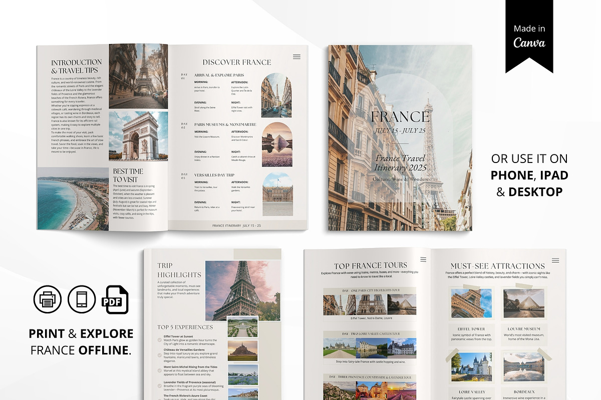 France Travel Itinerary Template, a Magazine Template by Pulsecolor (Photo 6 of 10)
