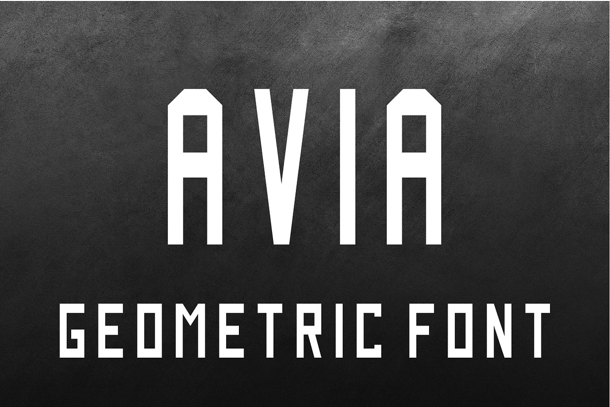 AVIA geometric font preview 3