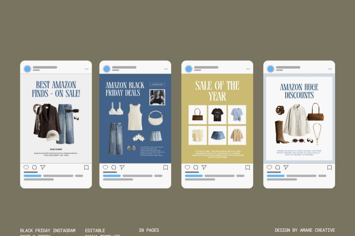 60 Amazon Black Friday LTK Instagram, a Social Media Template by Amaré Creative (Photo 11 of 12)