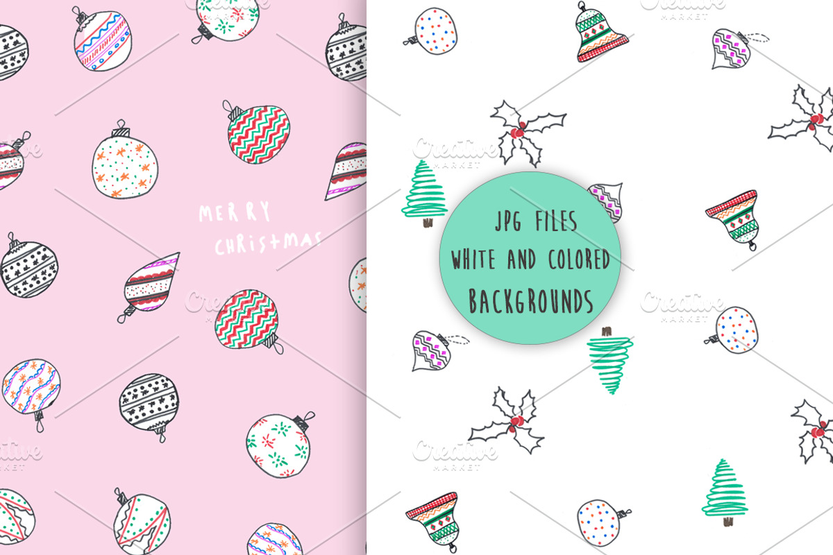Hand Drawn Christmas Background, an Illustration by MaraquelaStudio (Photo 5 of 7)