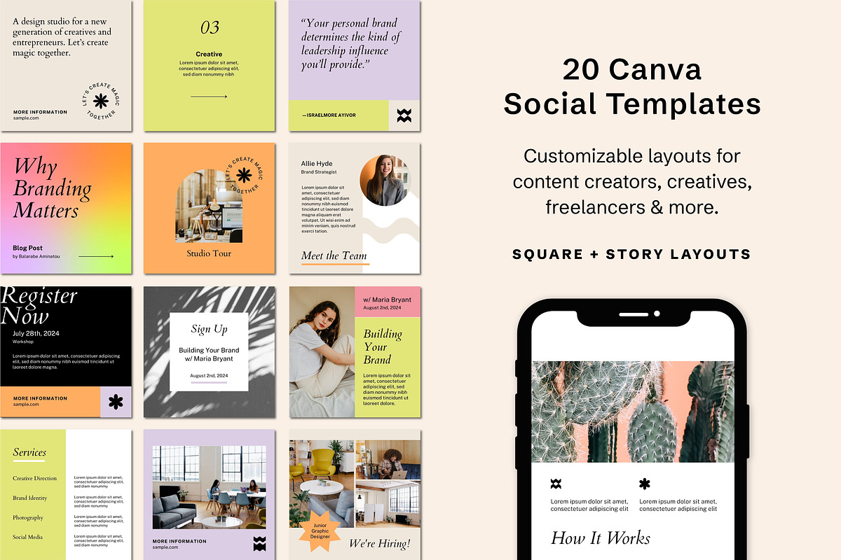 Peachy Socials | Canva Templates, a Social Media Template by Abby Swain Design (Photo 1 of 4)